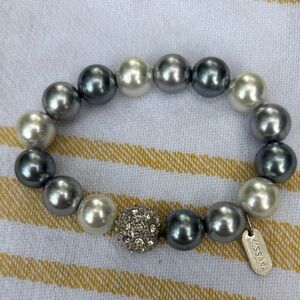 Kiss Silver and Cream Pearl Bracelet